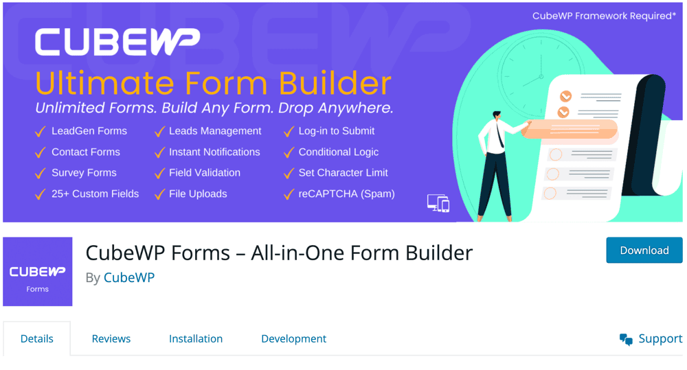 CubeWP is another best WordPress Form Plugin
